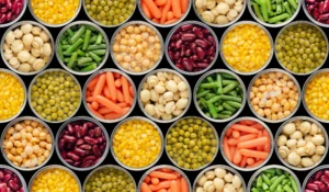 Assorted canned foods