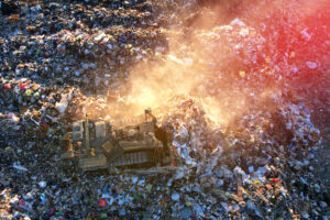 Landfill With Rubbish Drone View Landfill Waste Disposal Garbage Dump Waste Plastic Reduce Greenhouse Methane Emissions Mustard Gas Among Toxic Waste In Landfill Dozer On Garbage Dump